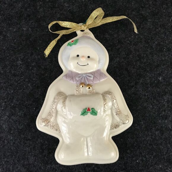 Lenox Snow-Woman Christmas Porcelain Ornament Cookie Cutter Press - Picture 1 of 7